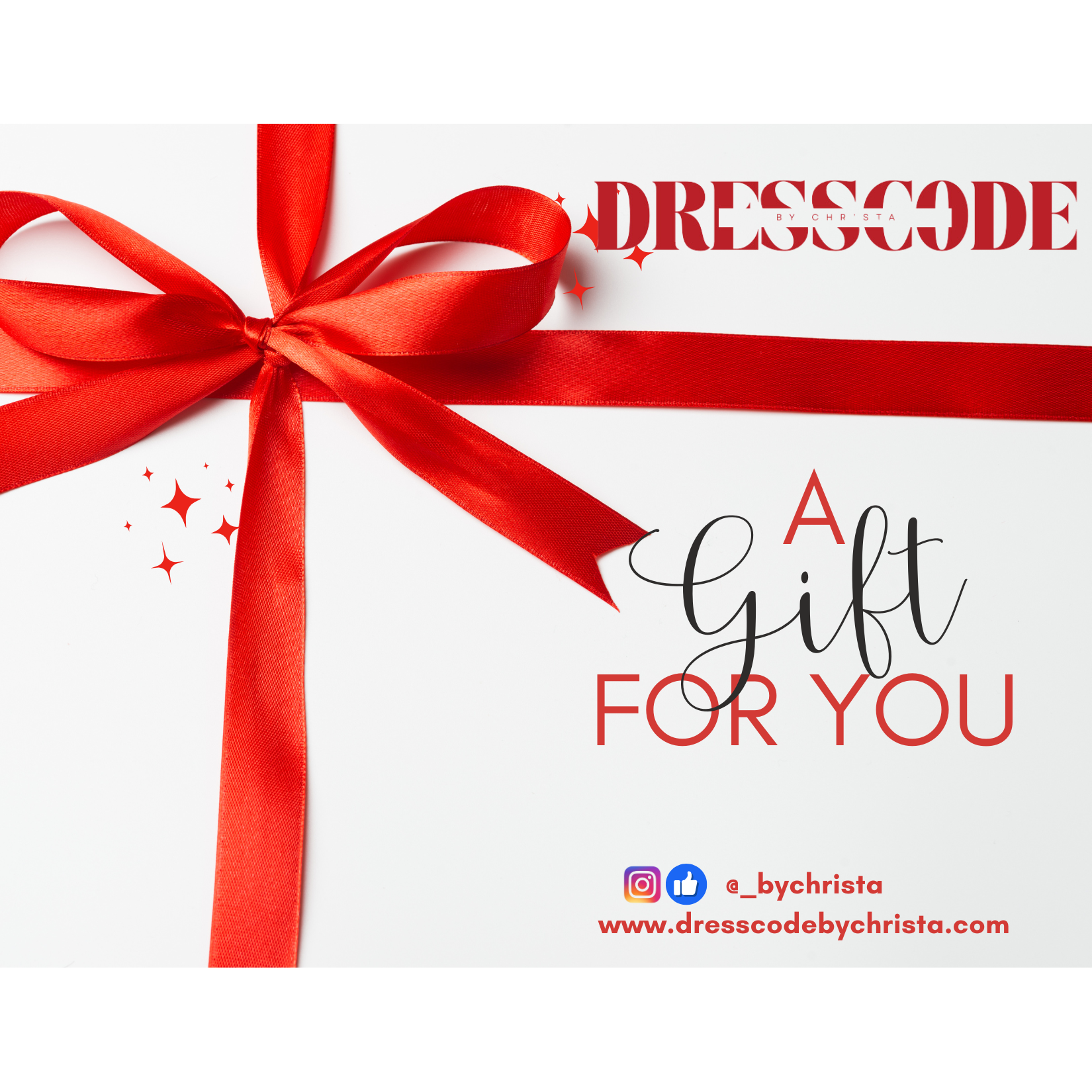 red dress gift card Dresscode By Christa Gift Card