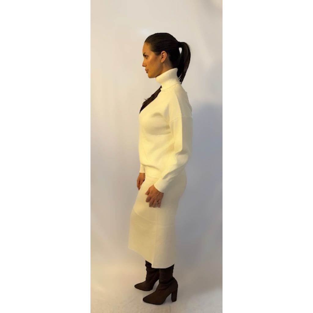 Winter White Sweater Skirt Set