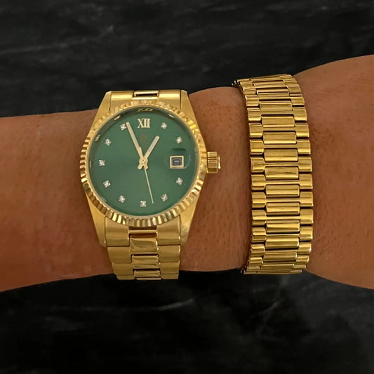 Thick Gold Watch Band Bracelet