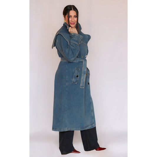 Denim Trench Coat for Fall